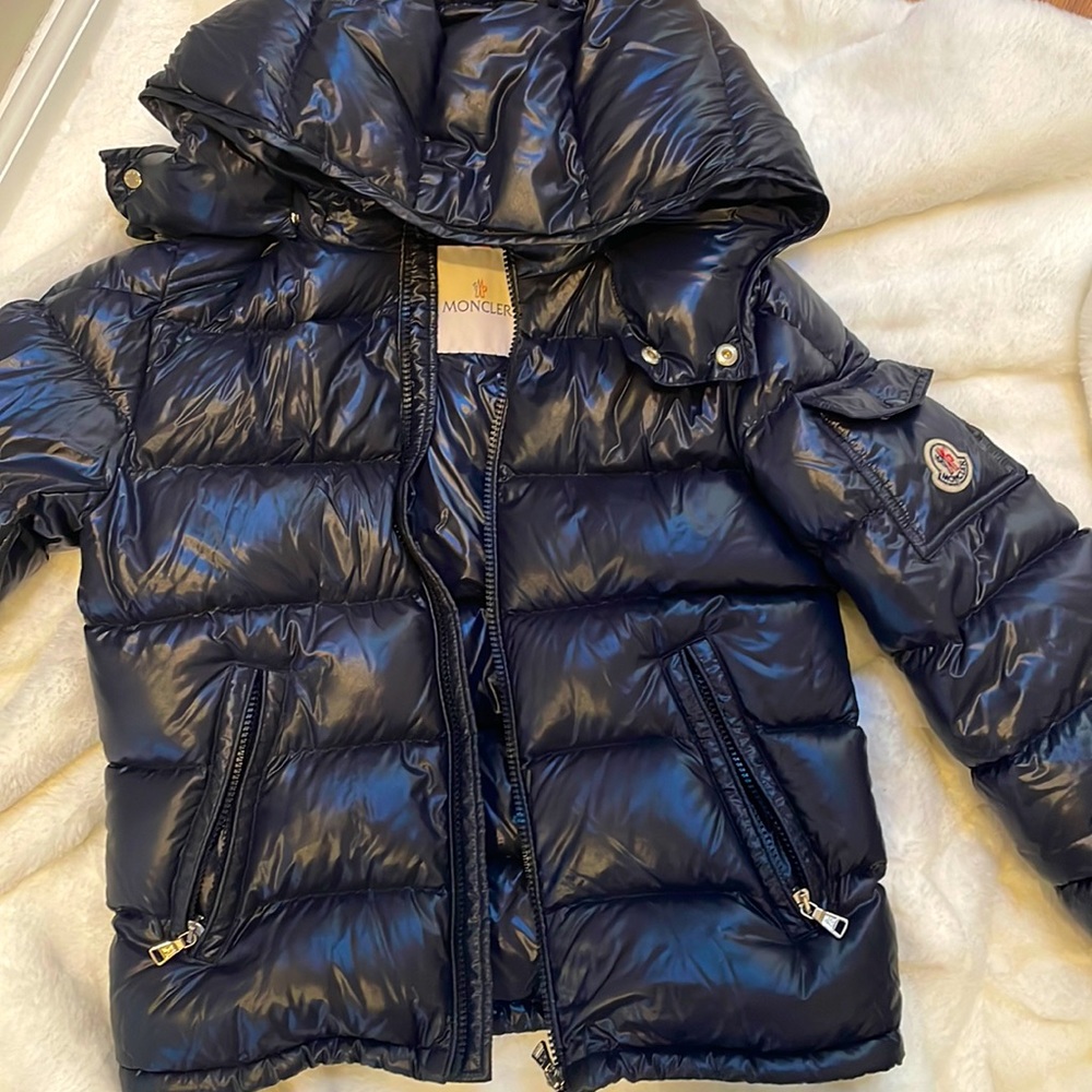 Moncler navy down coat size 10